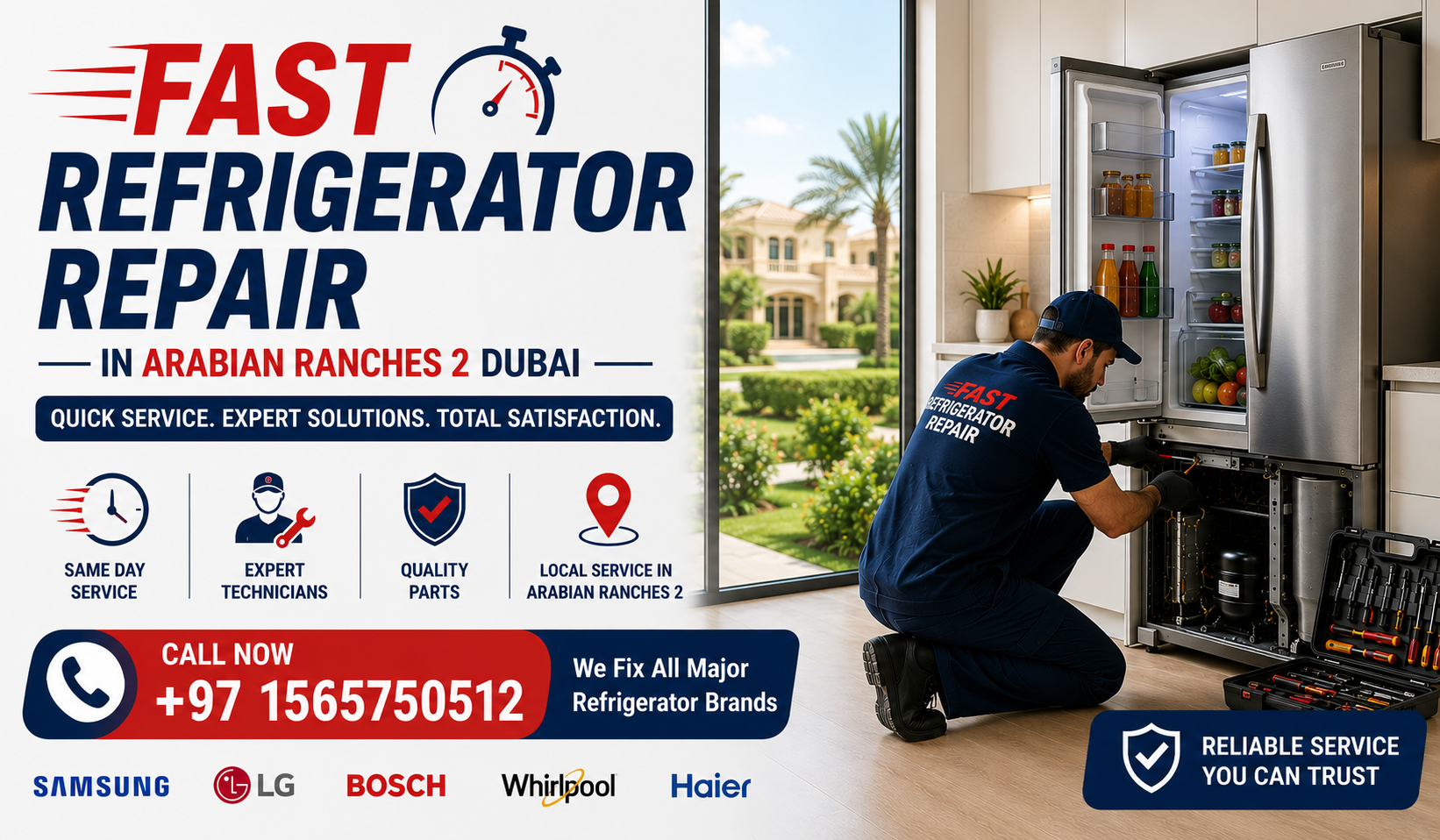 Fast Refrigerator Repair In Arabian Ranches 2 Dubai
