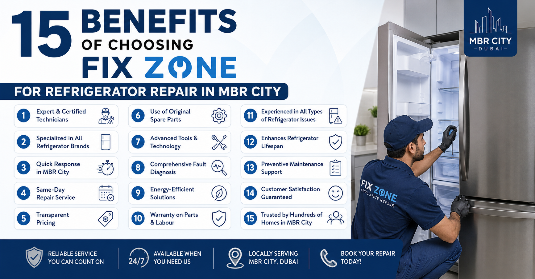 15 Benefits of Choosing Fix Zone for Refrigerator Repair in MBR City