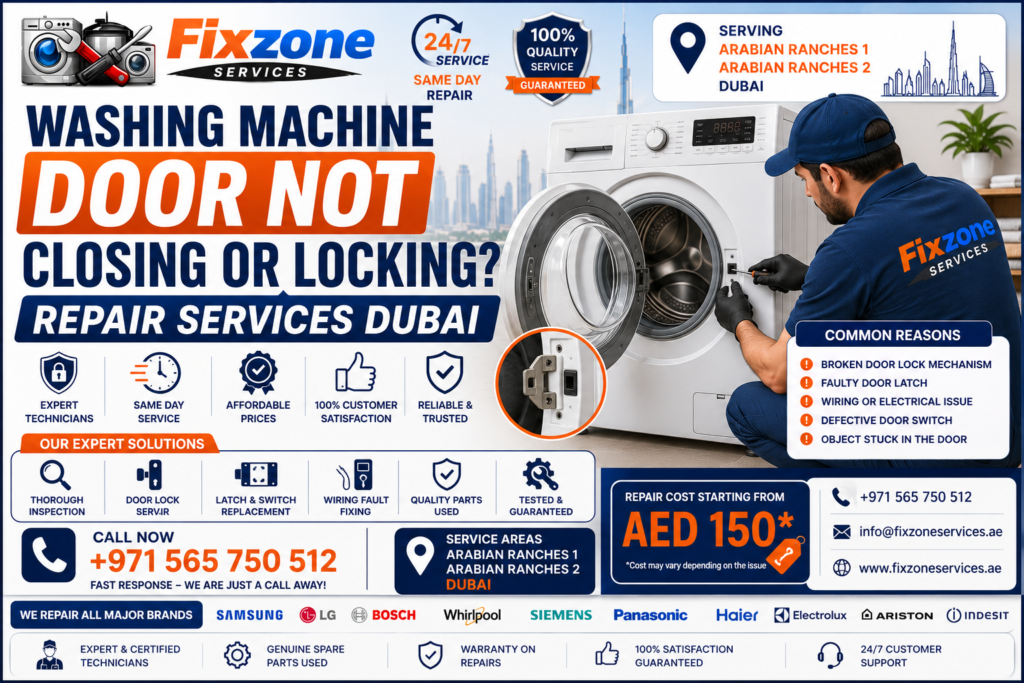 Washing Machine Door Not Closing or Locking Repair Services Dubai